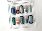 Classic French Tip Press On Nails | Sophisticated Square French Nail Art | Custom Handpainted Acrylic Nails | Y2k Nails | OC273T