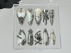 Luxury Gothic Press On Nails | Unique Skull and Chain Fake Nails | Custom Silver Nail Art | Gothic Nails | press ons | Y2k Nails | OC402TL