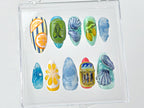Tropical Beach 3D Press On Nails | Ocean-Inspired Nail Art | Summer Beach Press On Nails Set | 3D fruit on Fake Nails | Press Ons | OB546TH