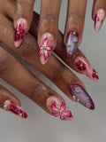 Handmade 3D Flower Water Droplet Abstract Press on Nails Y45