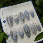 Handmade Butterfly Pearl Star Moon Press on Nails Q82