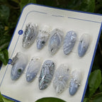 Handmade Butterfly Pearl Star Moon Press on Nails Q82
