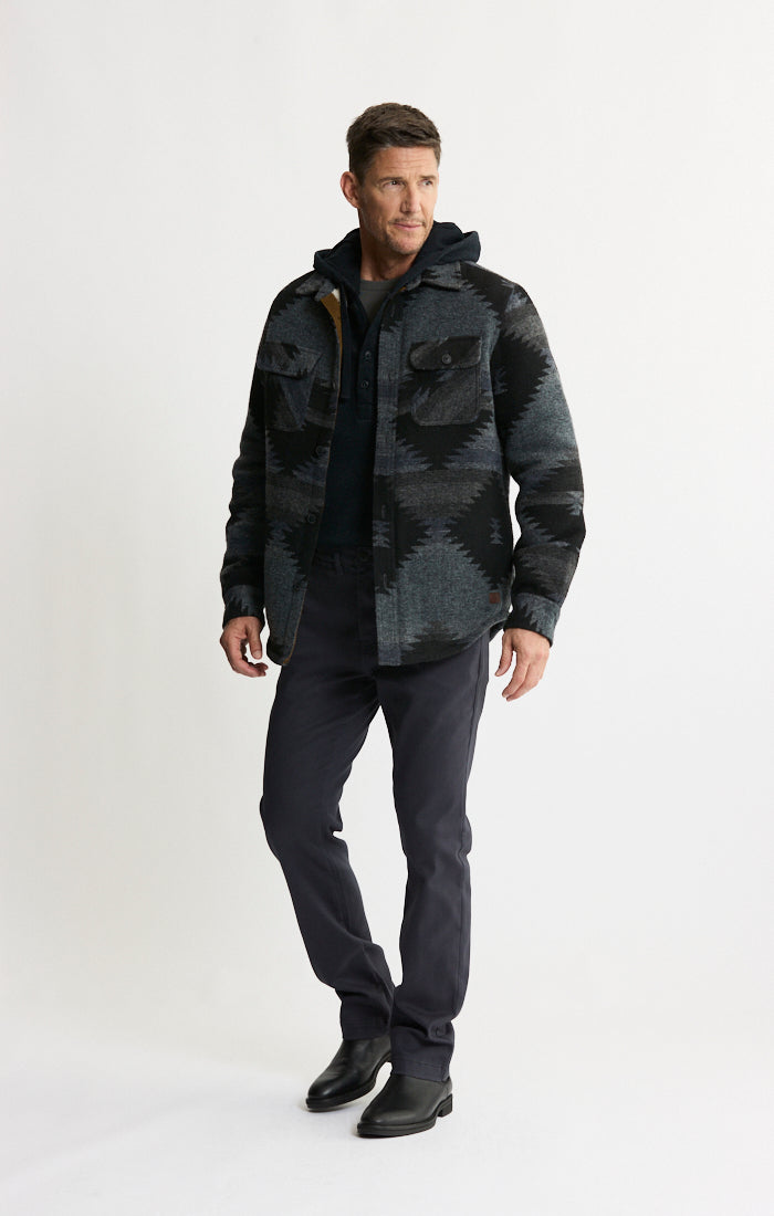 Sherpa Lined Wool Blend Shirt Jacket