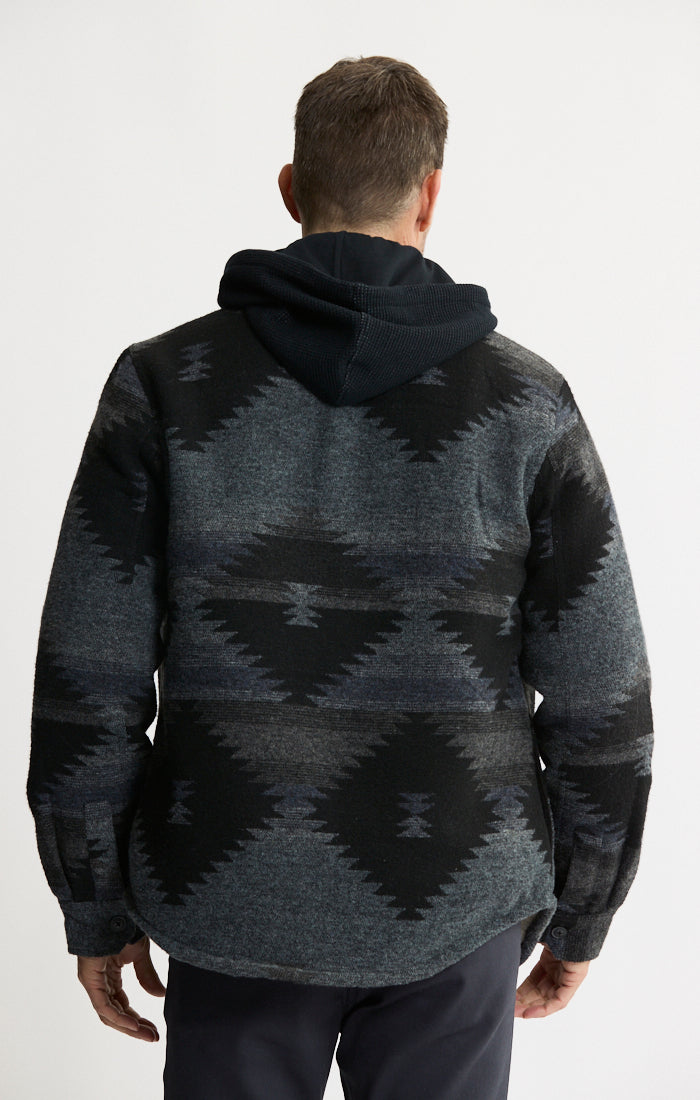 Sherpa Lined Wool Blend Shirt Jacket