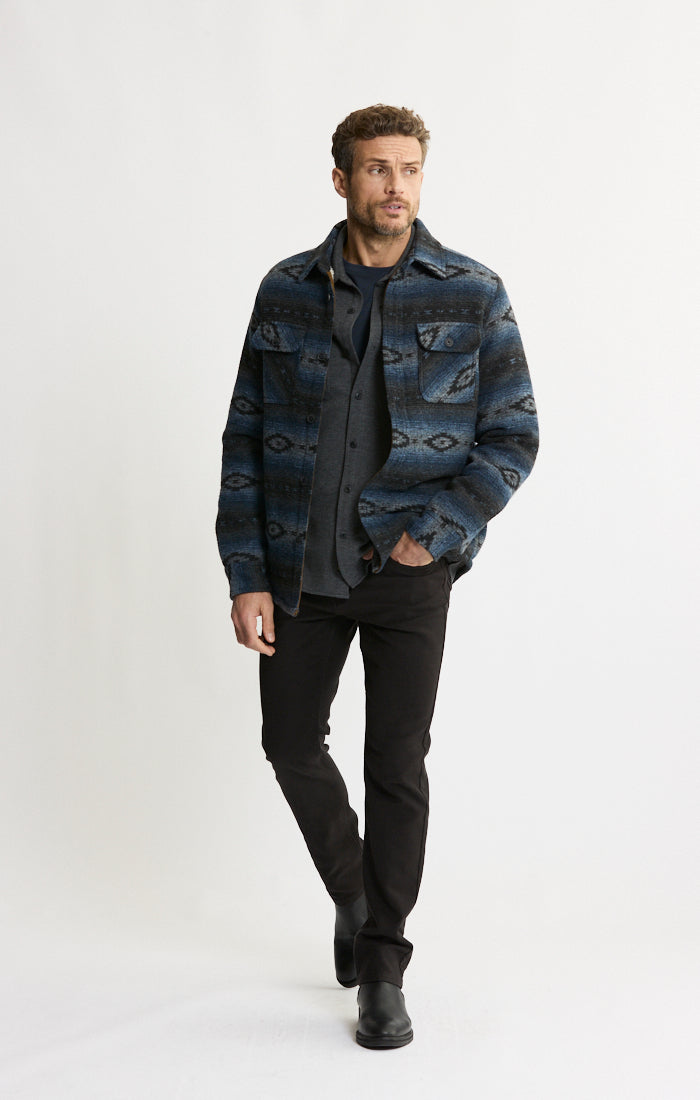 Sherpa Lined Wool Blend Shirt Jacket