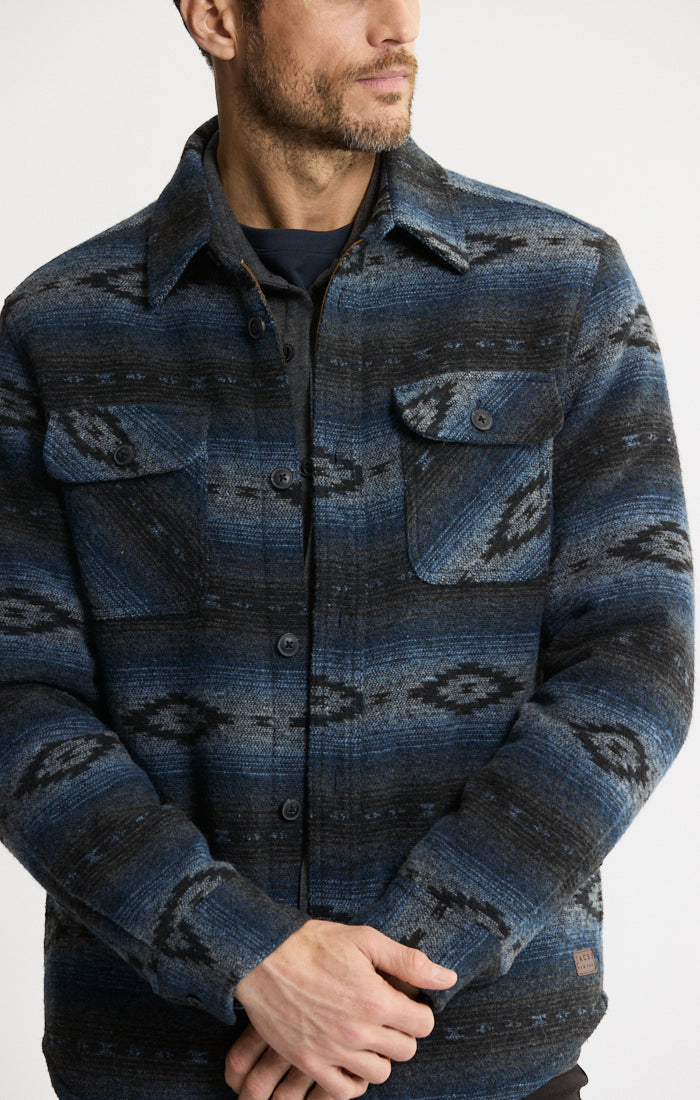 Sherpa Lined Wool Blend Shirt Jacket