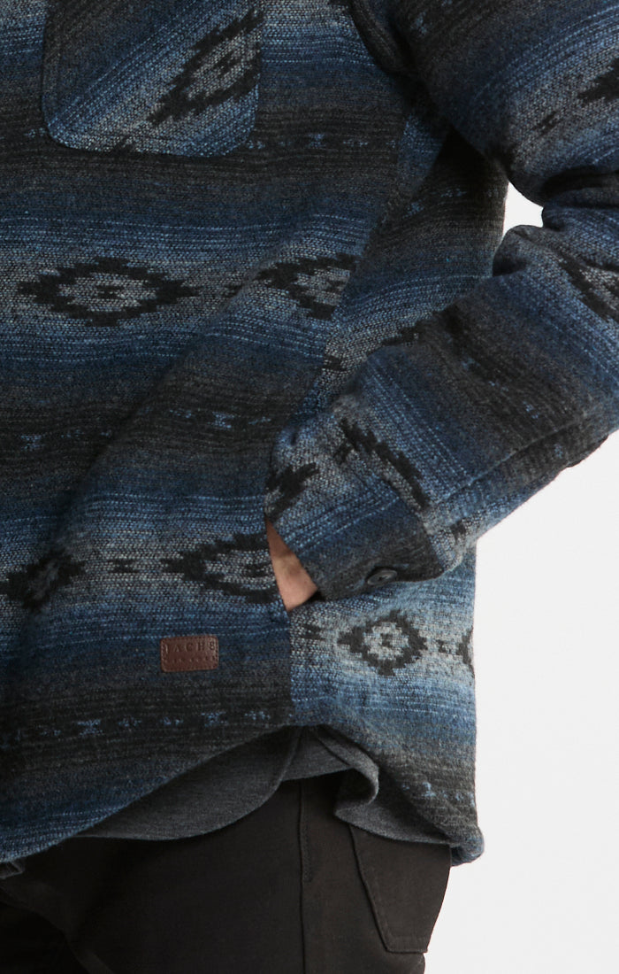 Sherpa Lined Wool Blend Shirt Jacket