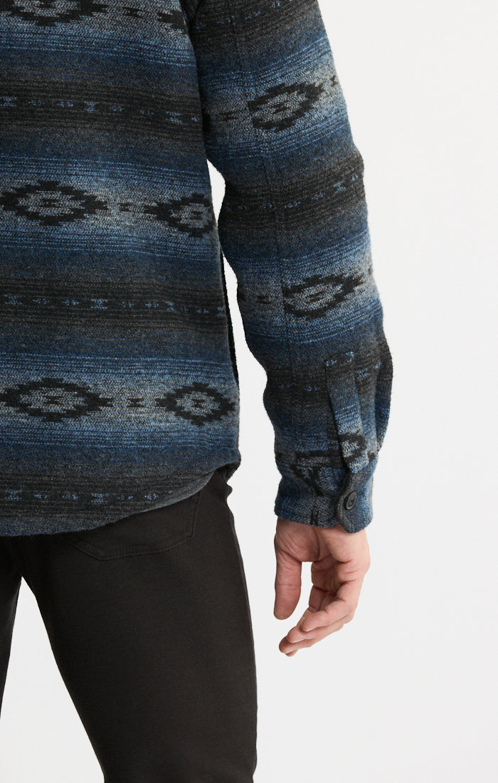 Sherpa Lined Wool Blend Shirt Jacket