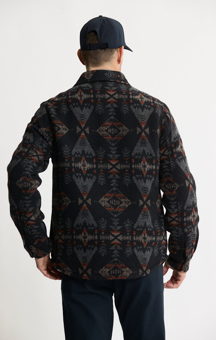 Sherpa Lined Wool Blend Shirt Jacket