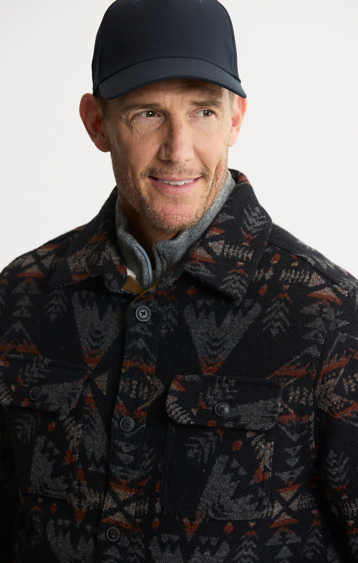 Sherpa Lined Wool Blend Shirt Jacket