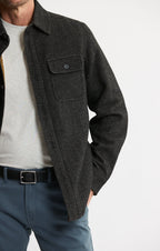 Sherpa Lined Wool Blend Shirt Jacket