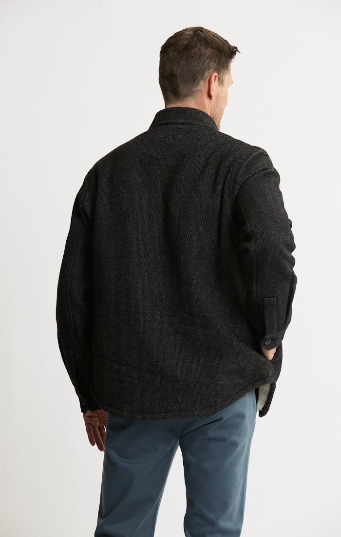 Sherpa Lined Wool Blend Shirt Jacket