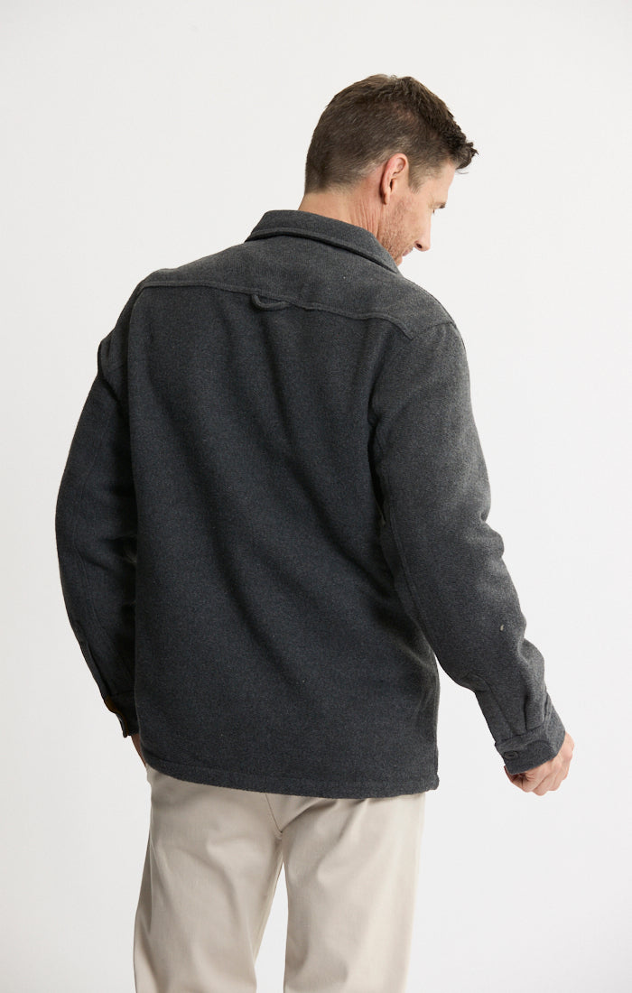 Thermal Lined Wool Blend Shirt Jacket