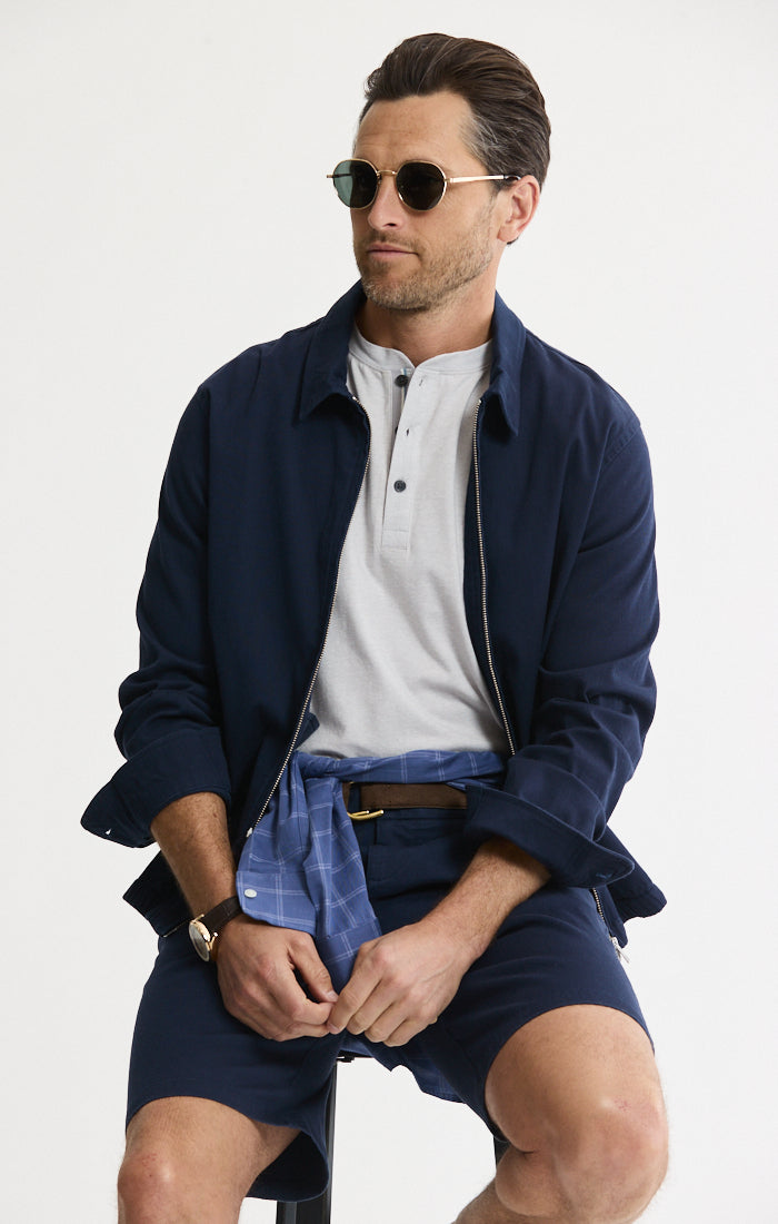 Cotton Silk Blend Zip Jacket