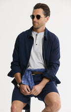 Cotton Silk Blend Zip Jacket