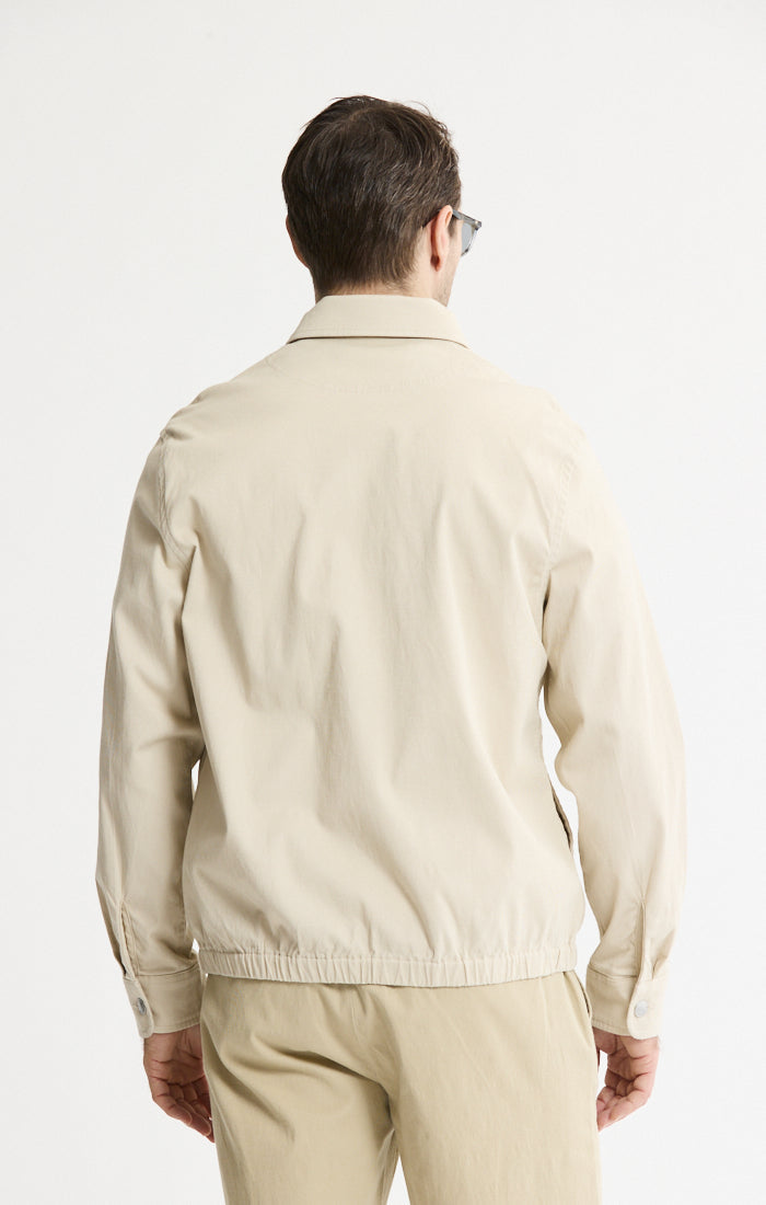 Cotton Silk Blend Zip Jacket