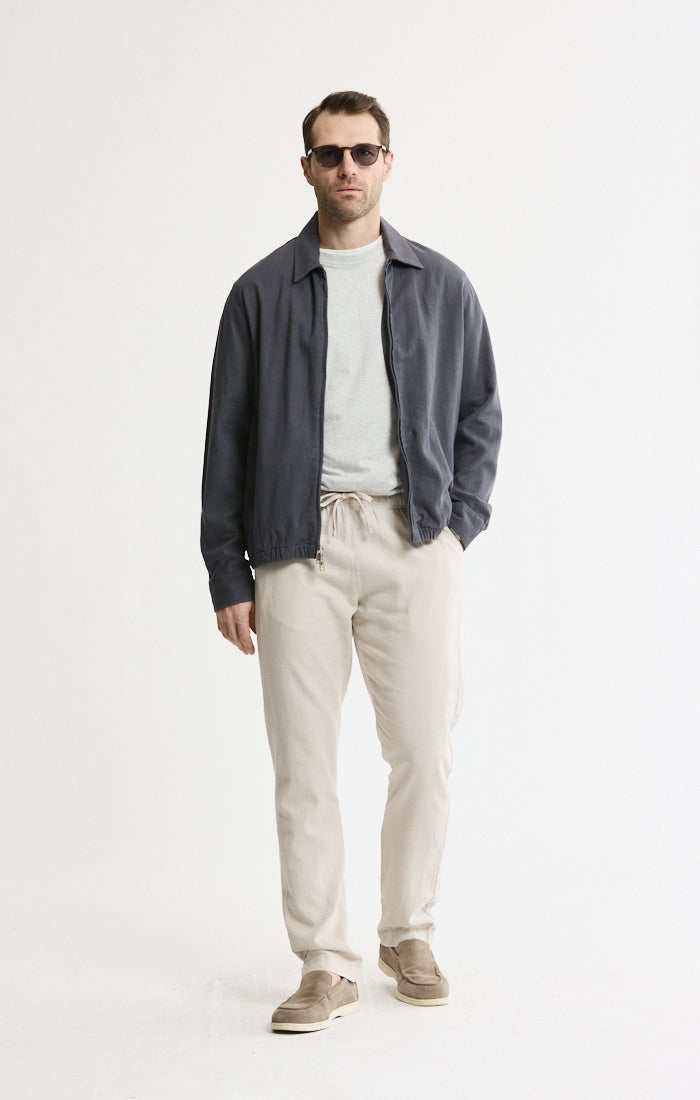 Linen Blend Zip Jacket