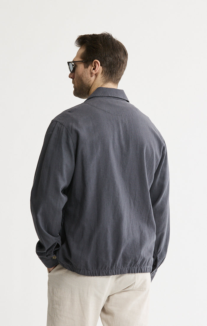 Linen Blend Zip Jacket