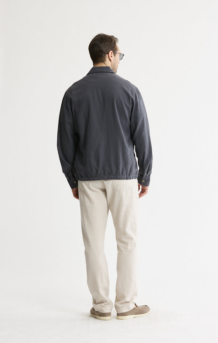 Linen Blend Zip Jacket
