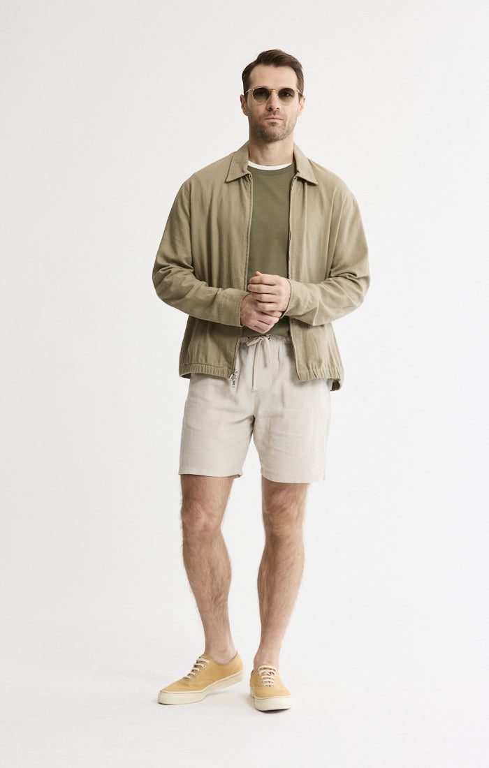 Linen Blend Zip Jacket