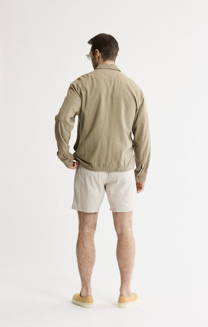 Linen Blend Zip Jacket
