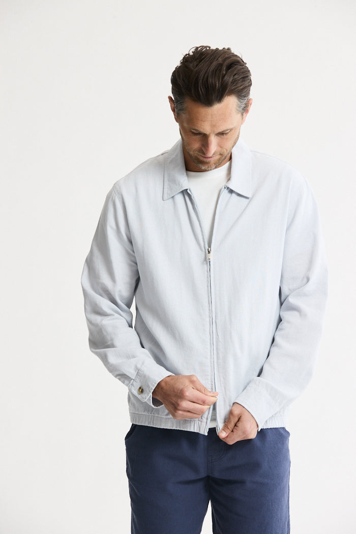 Linen Blend Zip Jacket