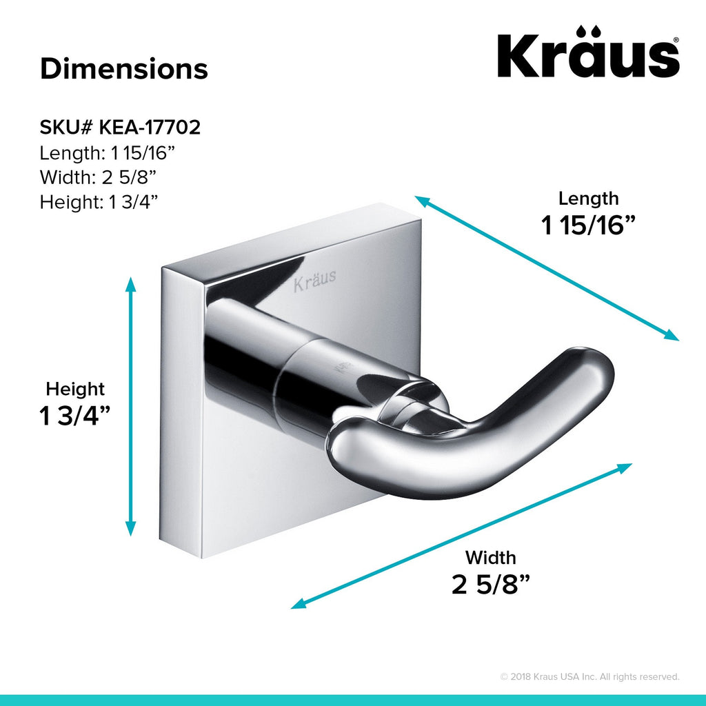 KRAUS Ventus Bathroom Robe and Towel Double Hook