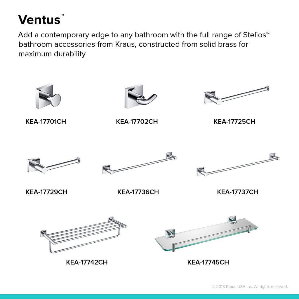 KRAUS Ventus Bathroom Robe and Towel Double Hook