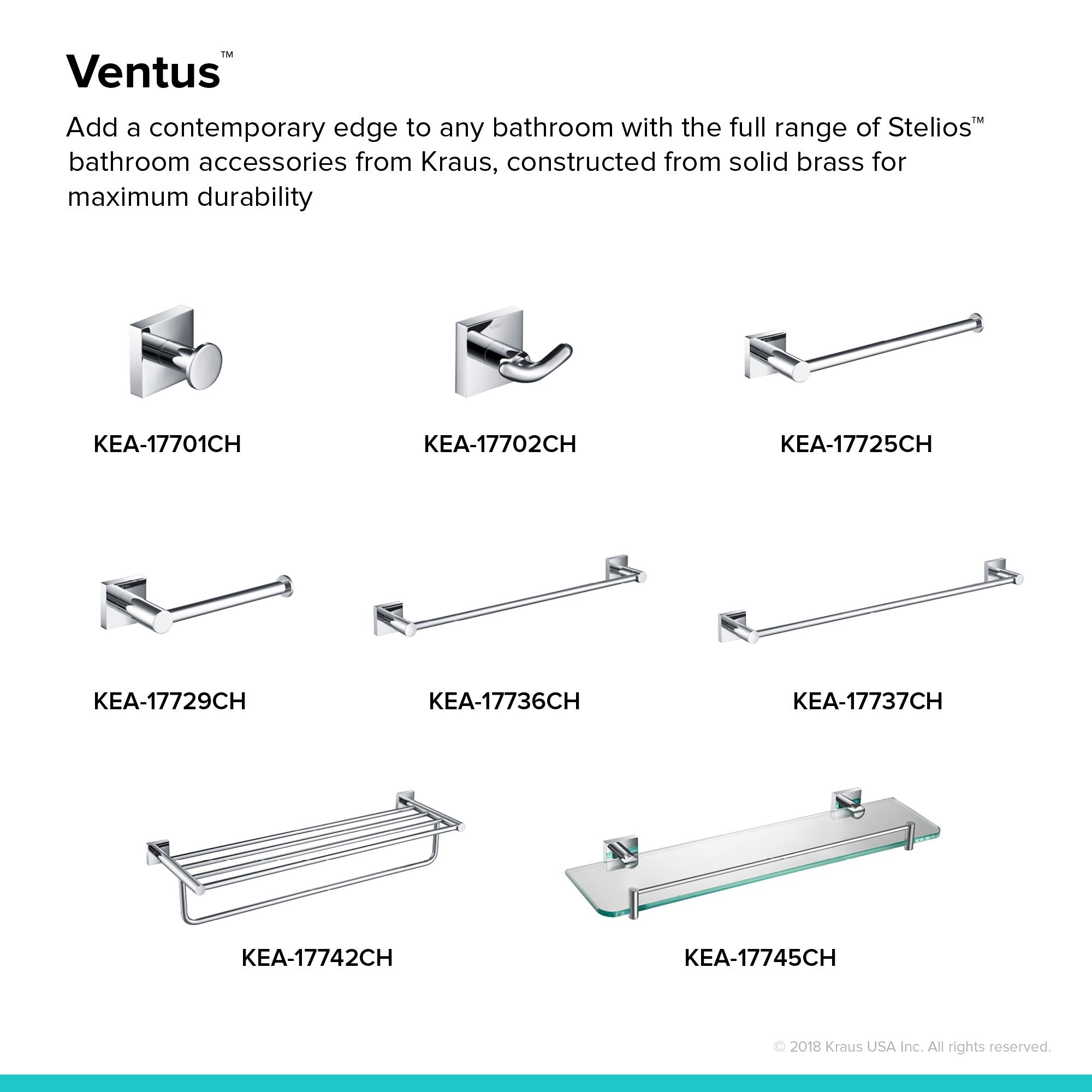 KRAUS Ventus Bathroom Robe and Towel Double Hook