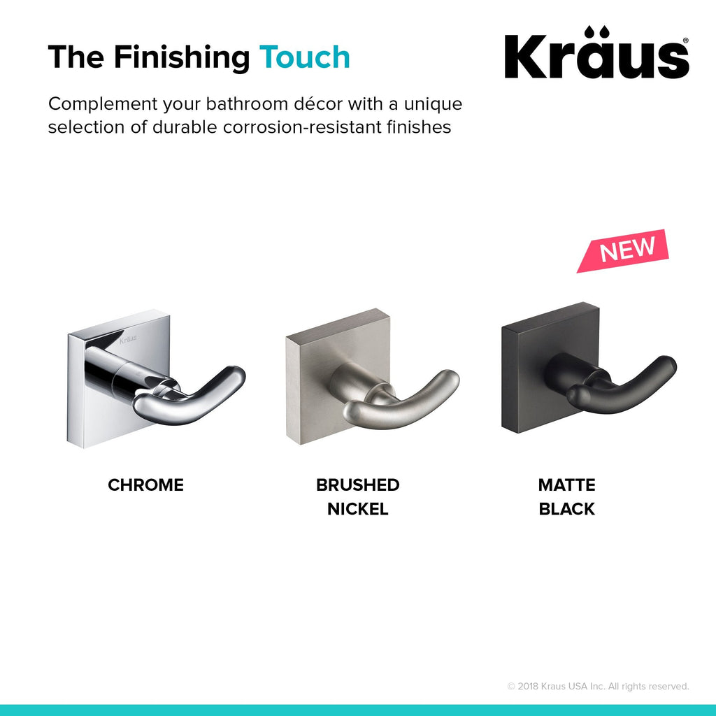 KRAUS Ventus Bathroom Robe and Towel Double Hook