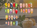 Combo Summer Vibes Press On Nails | 3D Tropical Fruit Nail Art | Handmade Kiwi. Watermelon & Citrus Nails | Beach Vacation Nail Set OB73L