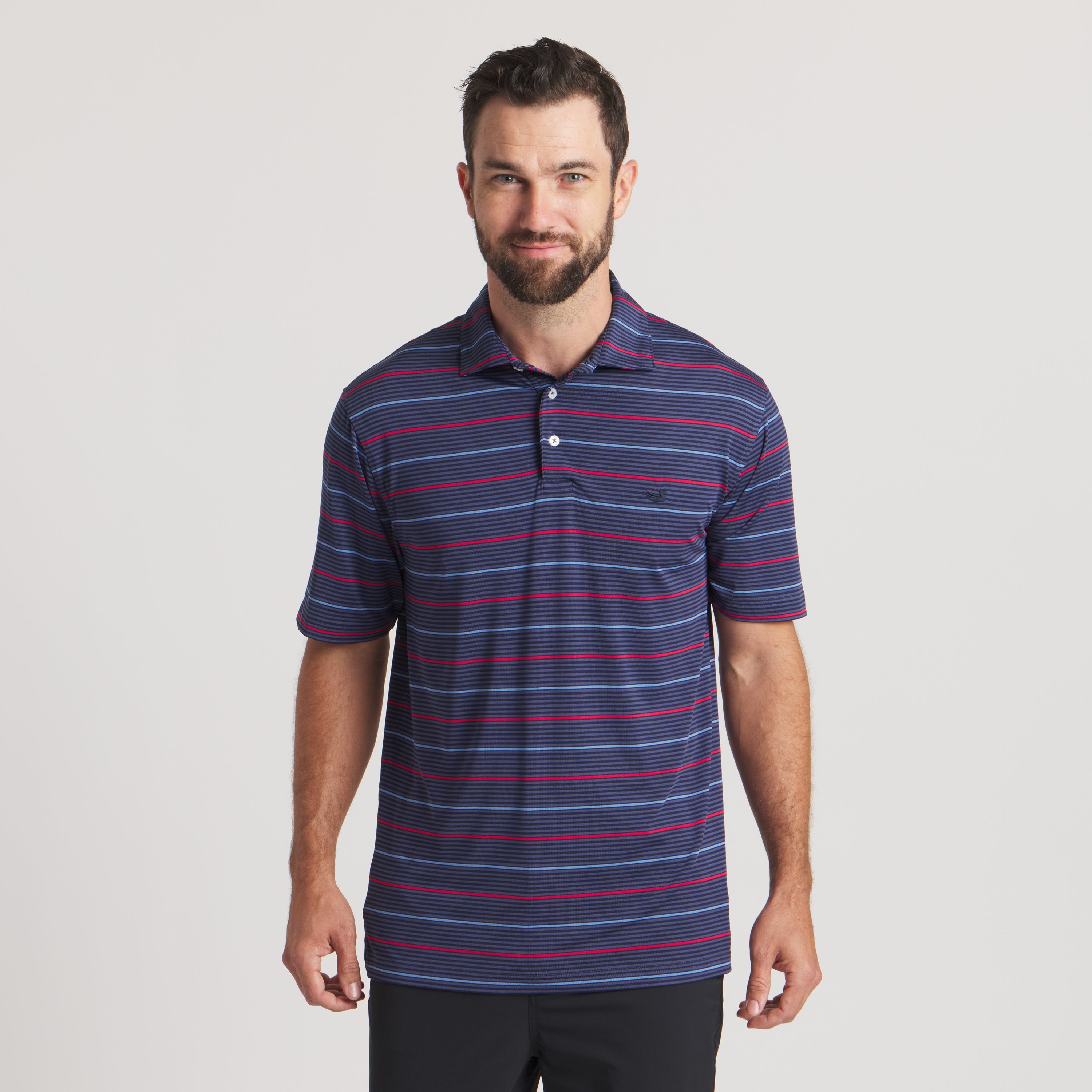 Gridiron Stripe Performance Polo