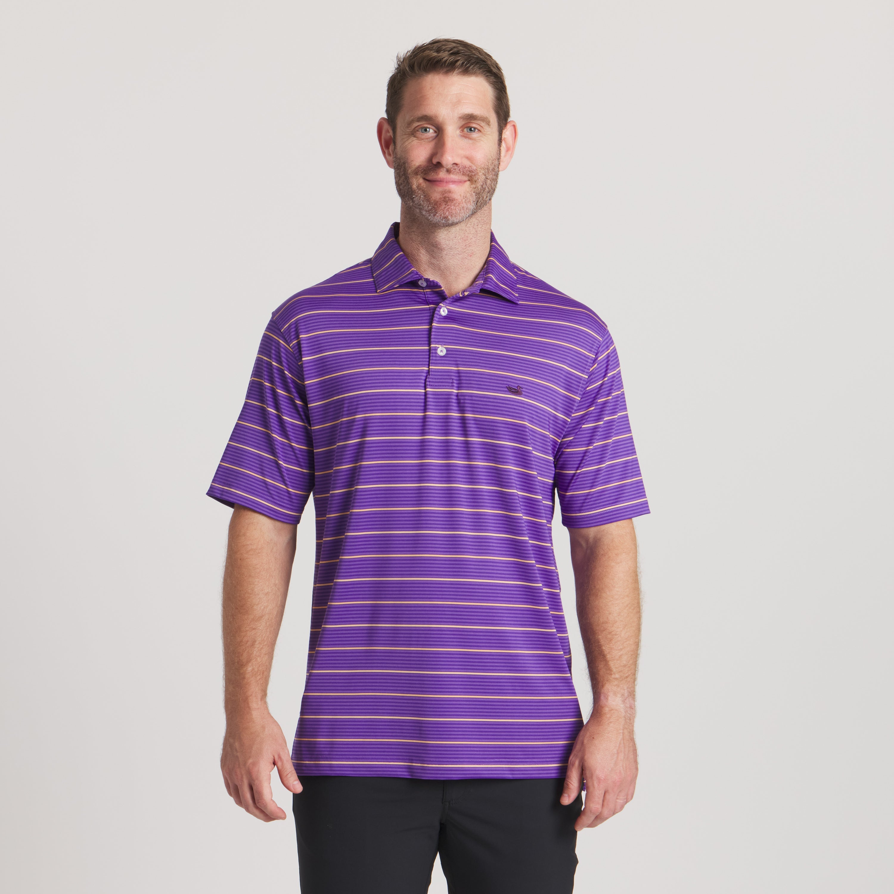 Gridiron Stripe Performance Polo
