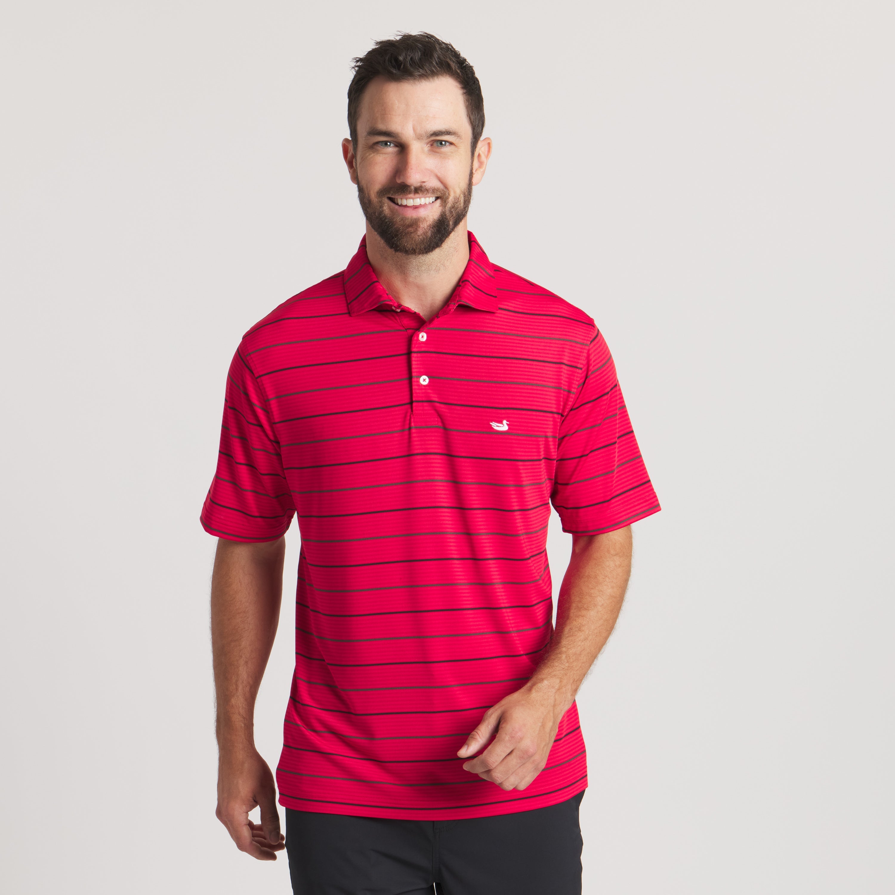 Gridiron Stripe Performance Polo
