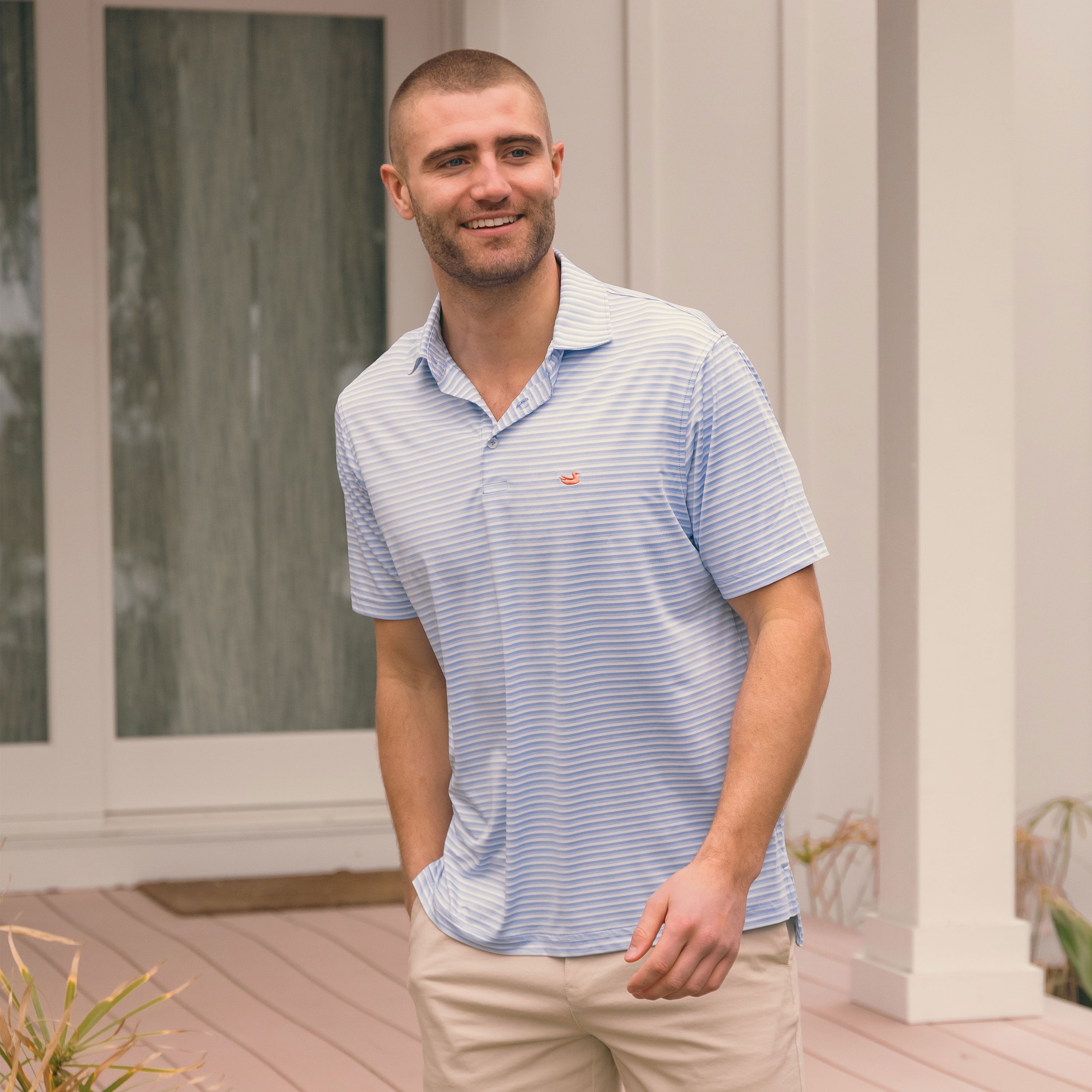 Bermuda Performance Polo - Domingo Stripe