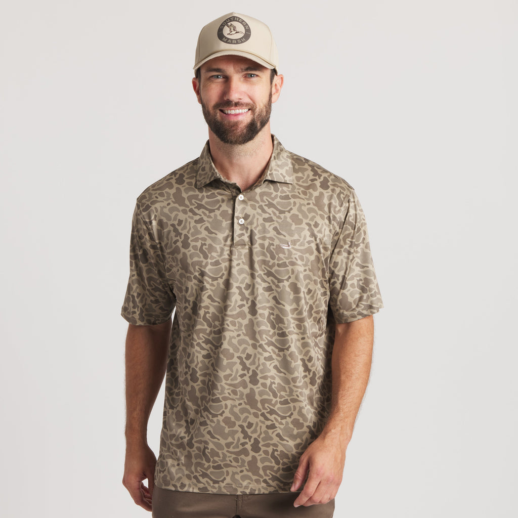 Marsh Performance Polo - Retro Camo