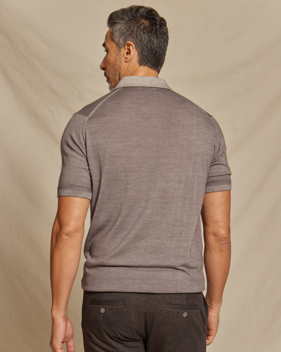 The Cillian - SS Lightweight MERINOmax Polo - Fawn