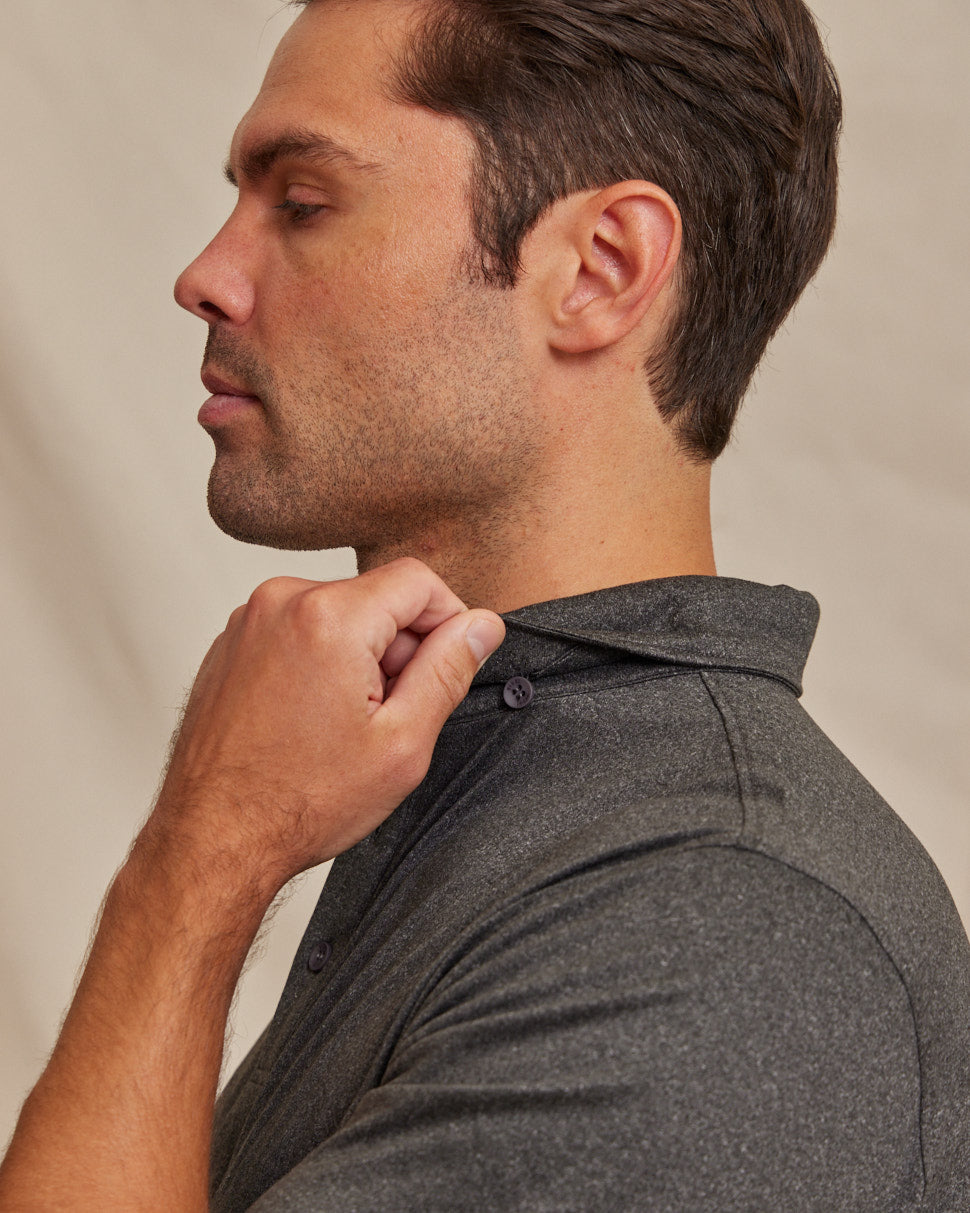 The Voyager - Performance SS Polo - Onyx Heather