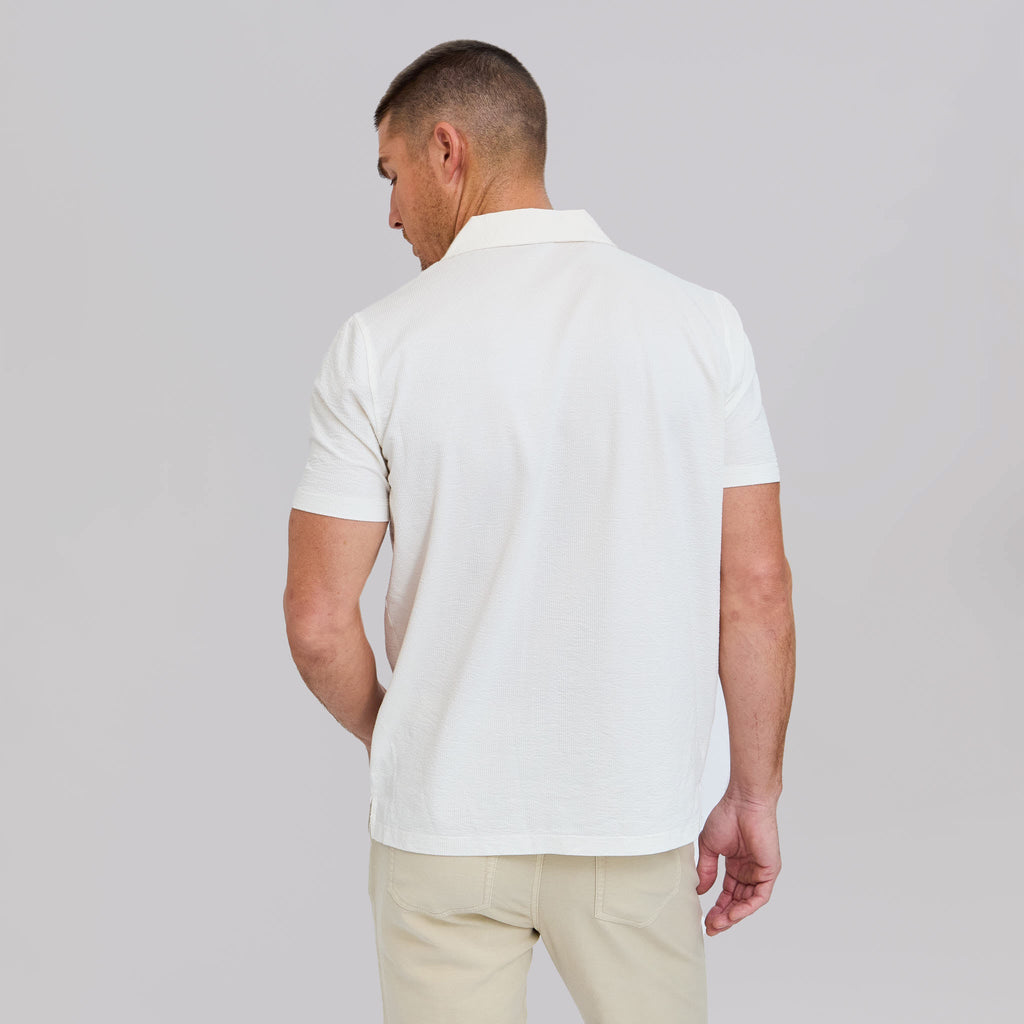 The Bodhi - Stretch Seersucker Cabana Shirt - White