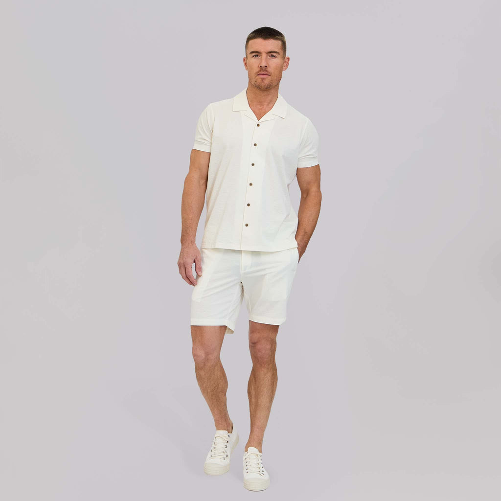 The Bodhi - Stretch Seersucker Cabana Shirt - White