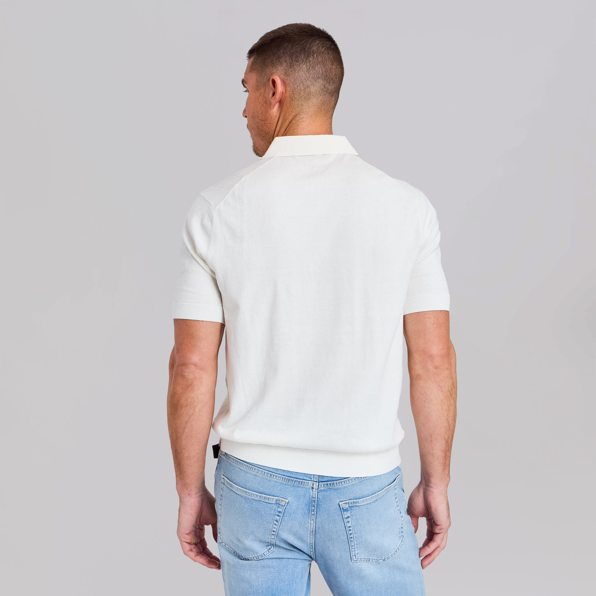 The Sergio - Cotton/Silk Polo - White