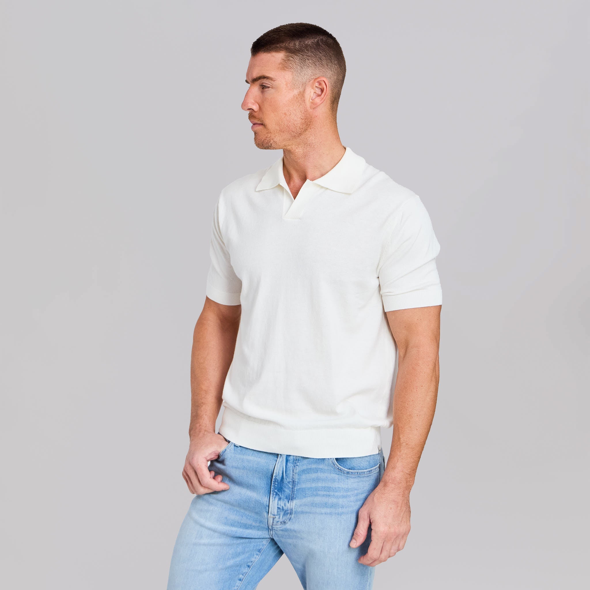 The Silvio - Johnny Collar Polo - White