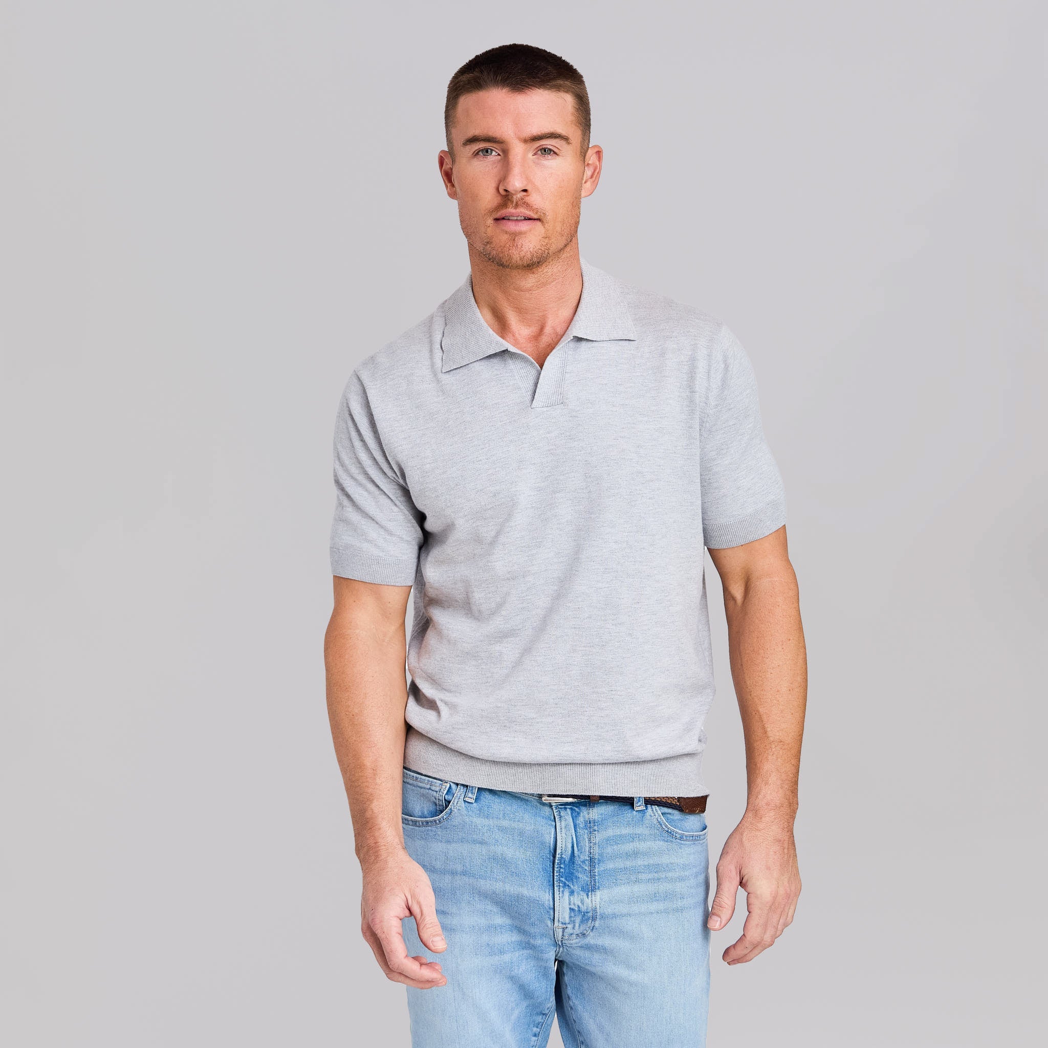 The Silvio - Johnny Collar Polo - Light Grey