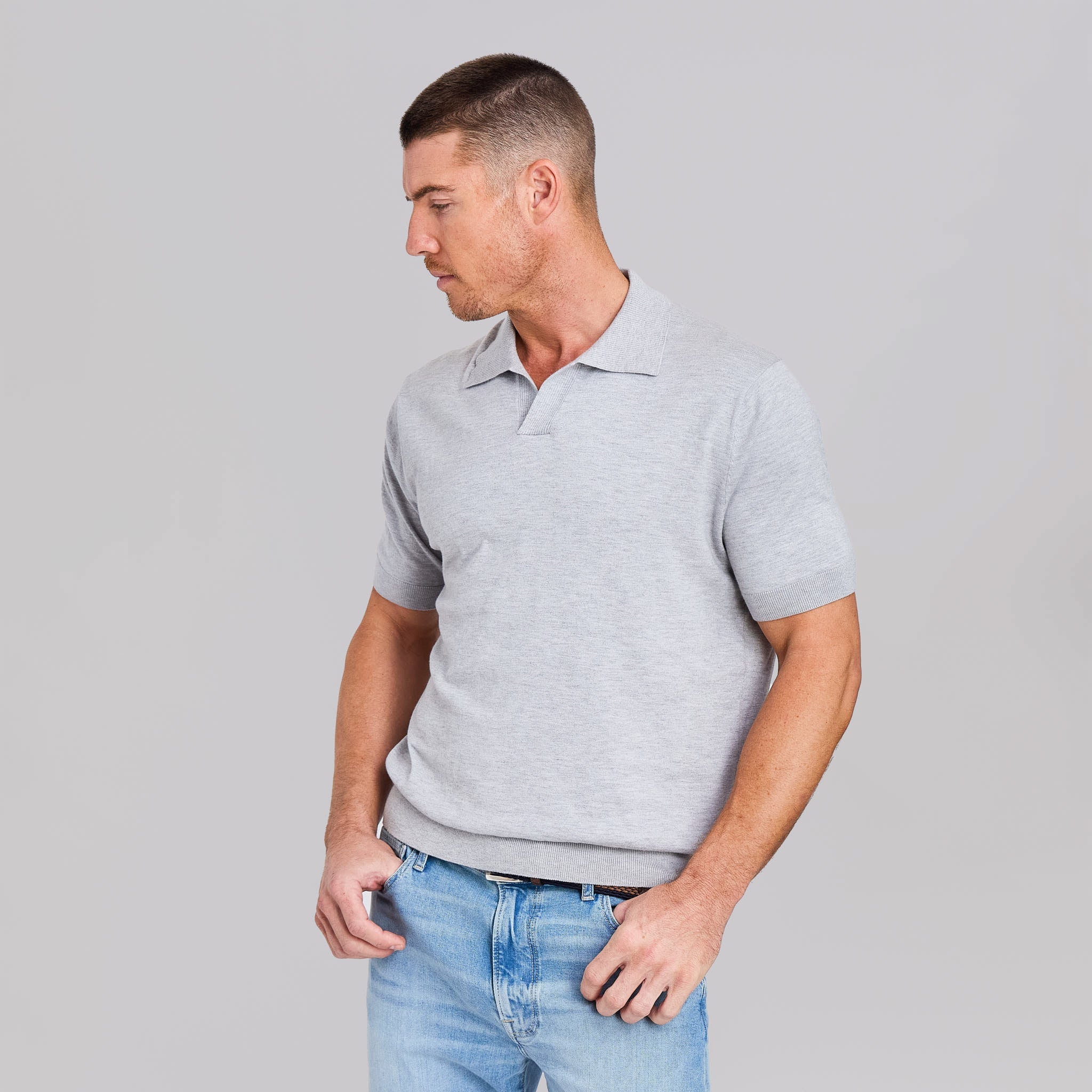 The Silvio - Johnny Collar Polo - Light Grey