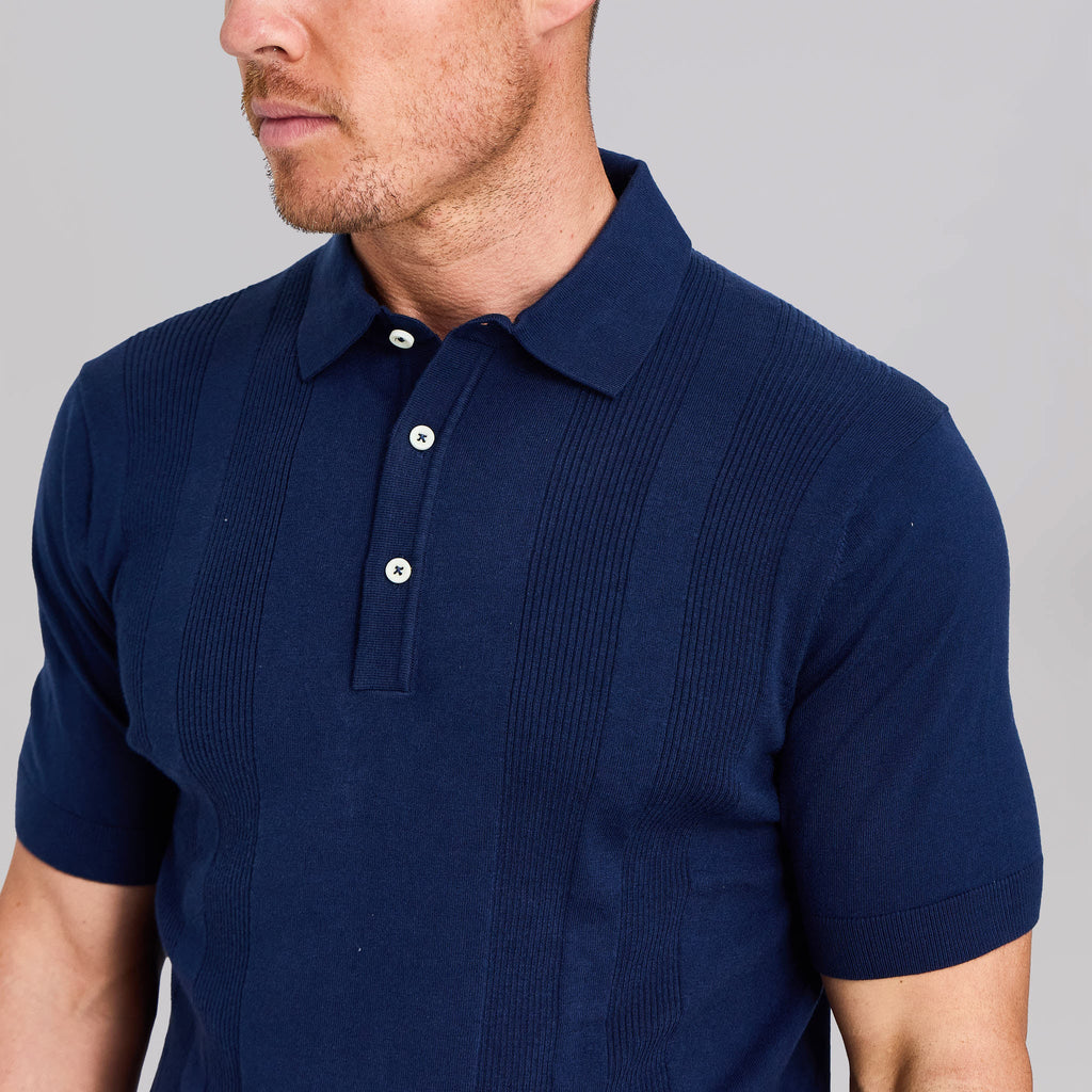 The Sergio - Cotton/Silk Polo - Navy