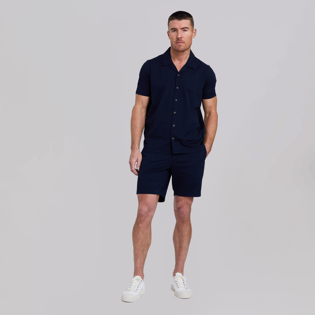 The Bodhi - Stretch Seersucker Cabana Shirt - Navy