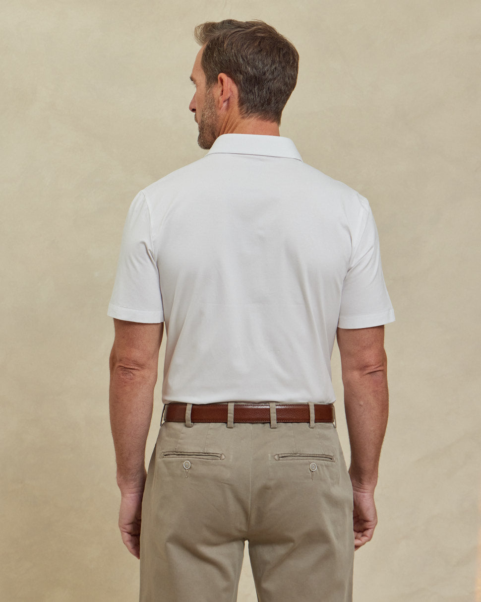The Voyager - Performante Placket Polo - White