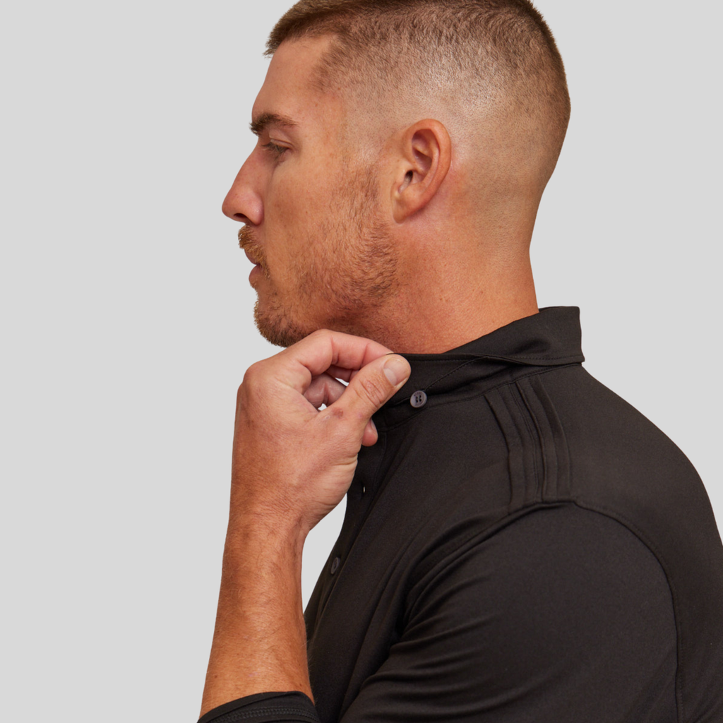 The Voyager - Performance LS Polo - Black
