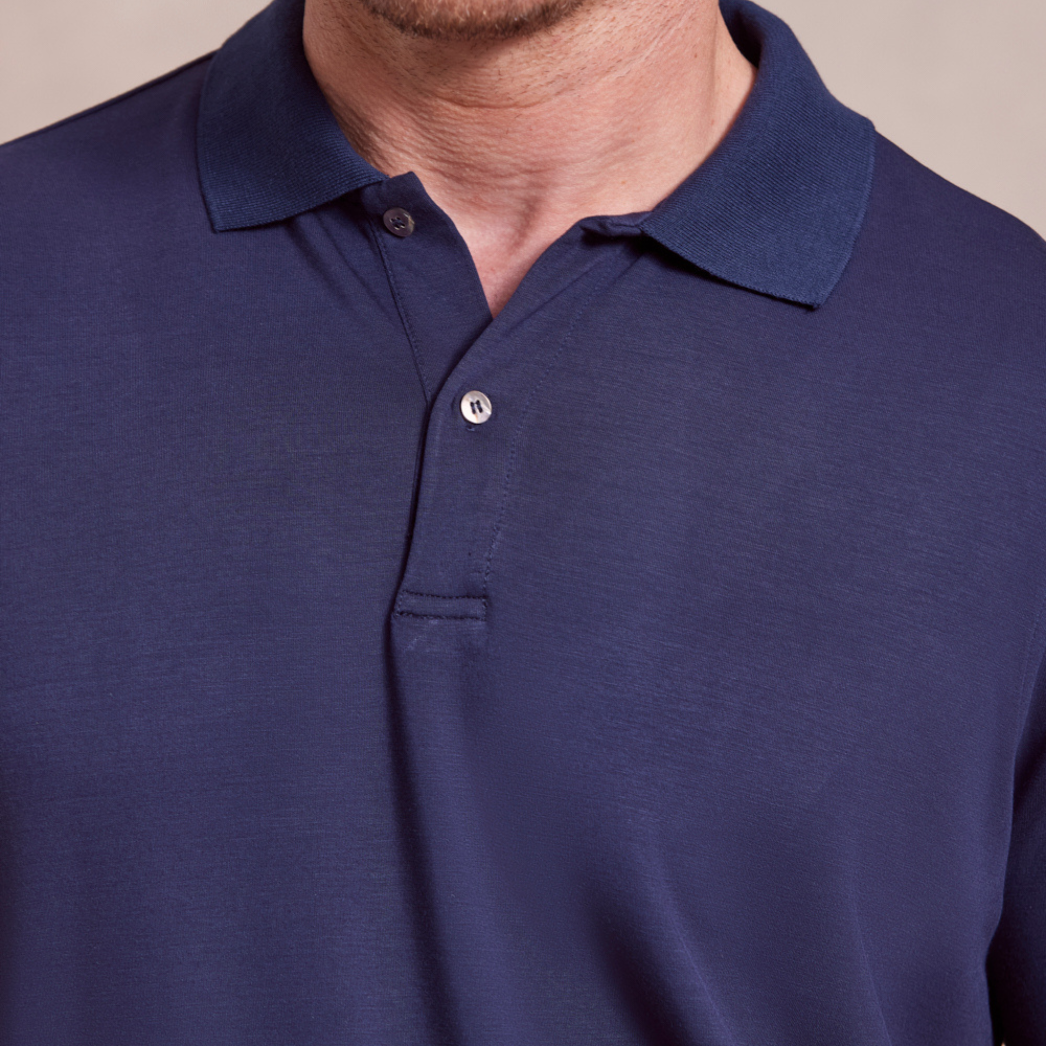 The Holden - Sand Washed Double Knit SS Polo - Navy