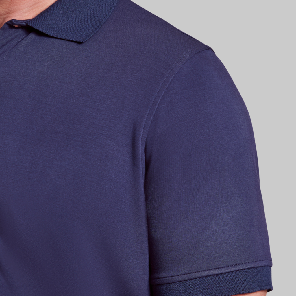The Holden - Sand Washed Double Knit SS Polo - Navy